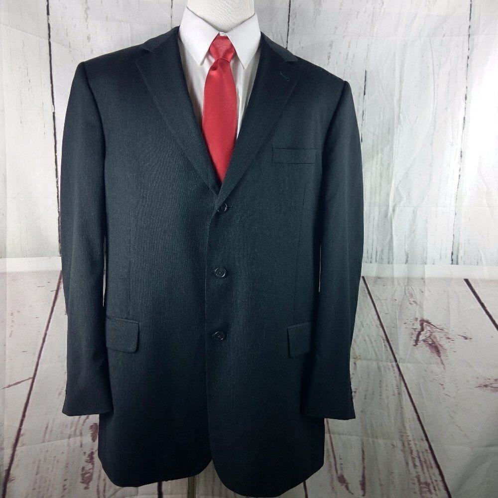Jos A Bank Signature Collection Mitchell 46L 3 Buttn Charcoal Suit Blazer Jacket
